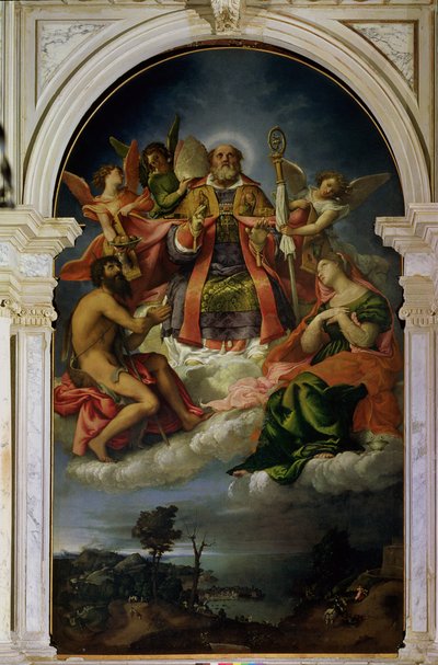 St. Nicholas in Glory with Saints by Lorenzo Lotto